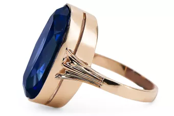 Vintage Pierścionek Szafir Oryginalny wyrób Vintage 14k z różowego złota vrc113r